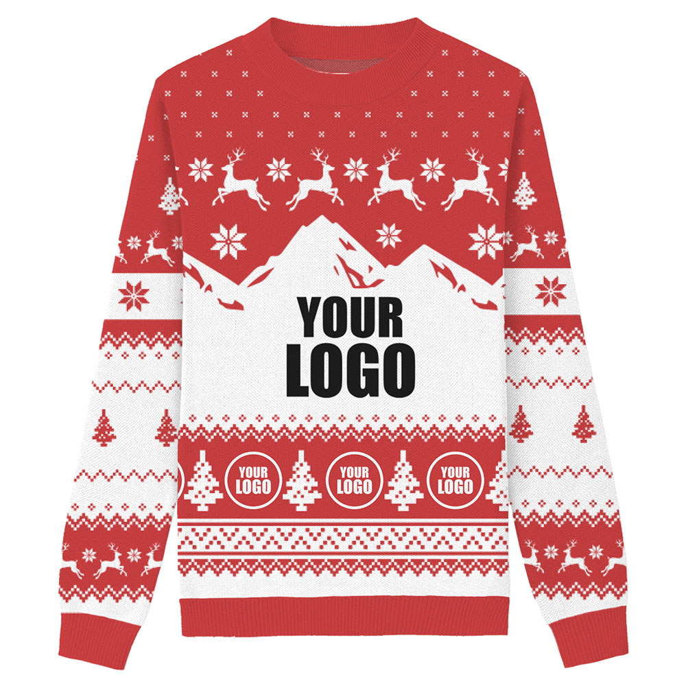 Custom Company Logo Knitted Ugly Christmas Sweater 8